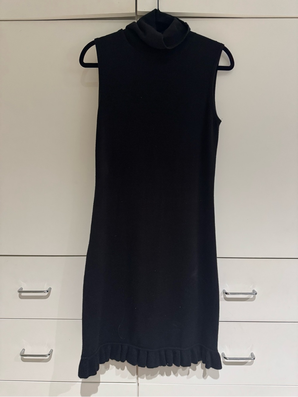 Moda International Black Sleeveless Turtleneck Midi Dress